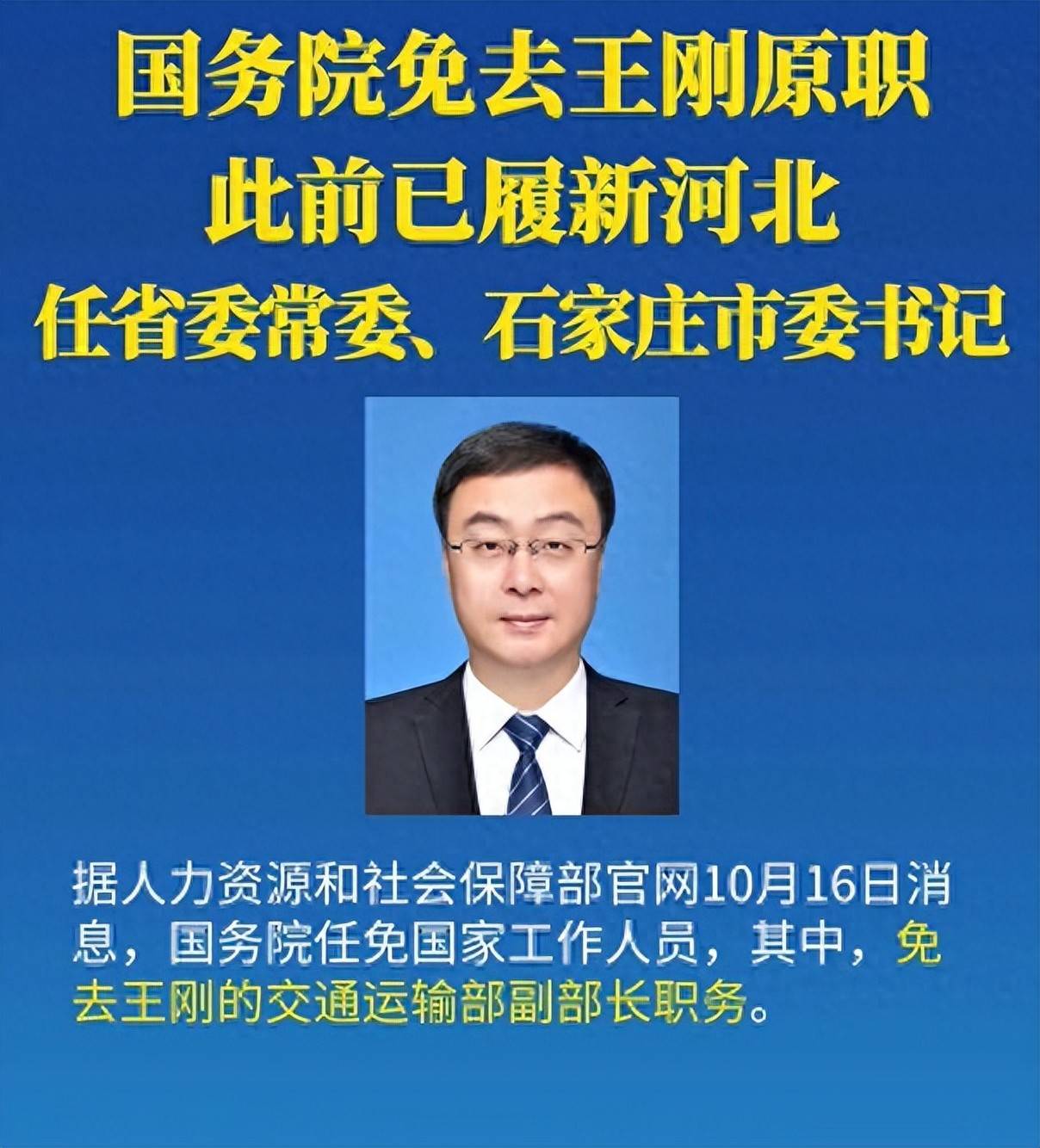 皇冠信用网在线申请_国务院免去王刚原职皇冠信用网在线申请，此前已履新河北，任省委常委、石家庄市委书记